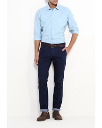 Мужская голубая рубашка с длинным рукавом от STENSER