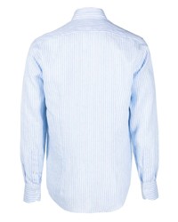 Мужская голубая рубашка с длинным рукавом от Deperlu