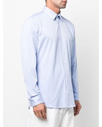 Мужская голубая рубашка с длинным рукавом от BOSS