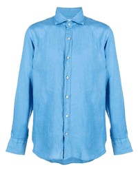 Мужская голубая рубашка с длинным рукавом от Tintoria Mattei