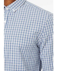 Мужская голубая рубашка с длинным рукавом от Topman