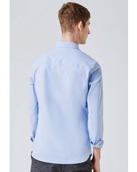 Мужская голубая рубашка с длинным рукавом от Topman