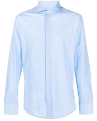 Мужская голубая рубашка с длинным рукавом от Traiano Milano