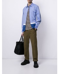 Мужская голубая рубашка с длинным рукавом от Sophnet.