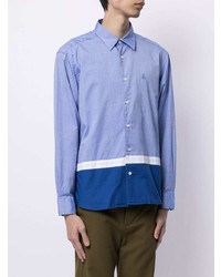 Мужская голубая рубашка с длинным рукавом от Sophnet.