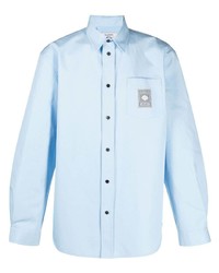 Мужская голубая рубашка с длинным рукавом от Valentino