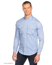 Мужская голубая рубашка с длинным рукавом от Voi Jeans