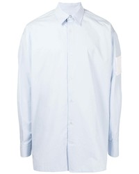 Мужская голубая рубашка с длинным рукавом от We11done