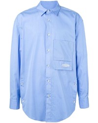 Мужская голубая рубашка с длинным рукавом от Wooyoungmi