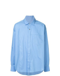 Мужская голубая рубашка с длинным рукавом от Wooyoungmi