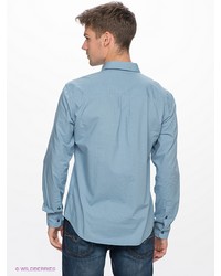 Мужская голубая рубашка с длинным рукавом от Wrangler