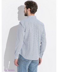Мужская голубая рубашка с длинным рукавом от Wrangler