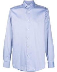 Мужская голубая рубашка с длинным рукавом от Zegna