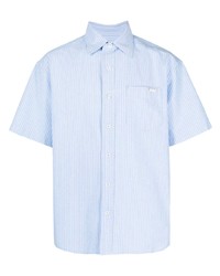 Мужская голубая рубашка с коротким рукавом в вертикальную полоску от SPORT b. by agnès b.