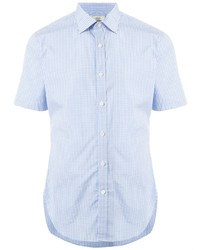 Мужская голубая рубашка с коротким рукавом в клетку от Kent & Curwen