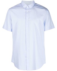 Мужская голубая рубашка с коротким рукавом с вышивкой от Armani Exchange