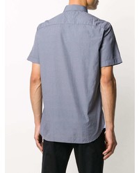 Мужская голубая рубашка с коротким рукавом с геометрическим рисунком от Tommy Hilfiger