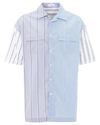 Мужская голубая рубашка с коротким рукавом с принтом от JW Anderson