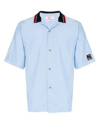 Мужская голубая рубашка с коротким рукавом с принтом от Martine Rose