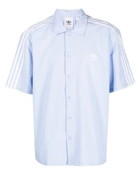 Мужская голубая рубашка с коротким рукавом от adidas