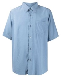 Мужская голубая рубашка с коротким рукавом от Ami Paris