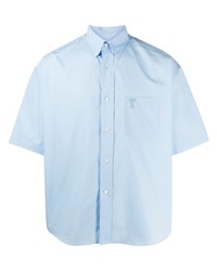 Мужская голубая рубашка с коротким рукавом от Ami Paris