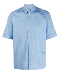Мужская голубая рубашка с коротким рукавом от Anglozine