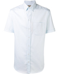 Мужская голубая рубашка с коротким рукавом от Armani Collezioni