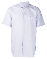 Мужская голубая рубашка с коротким рукавом от Armani Exchange