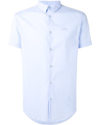 Мужская голубая рубашка с коротким рукавом от Armani Jeans