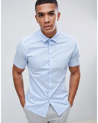 Мужская голубая рубашка с коротким рукавом от ASOS DESIGN