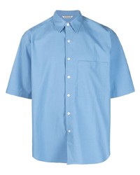 Мужская голубая рубашка с коротким рукавом от Auralee