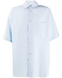 Мужская голубая рубашка с коротким рукавом от Balenciaga