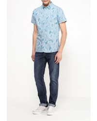 Мужская голубая рубашка с коротким рукавом от Baon