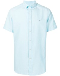 Мужская голубая рубашка с коротким рукавом от Barbour