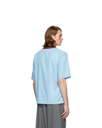 Мужская голубая рубашка с коротким рукавом от Martine Rose