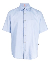 Мужская голубая рубашка с коротким рукавом от BOSS