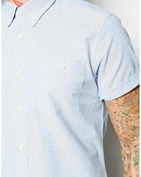 Мужская голубая рубашка с коротким рукавом от Asos