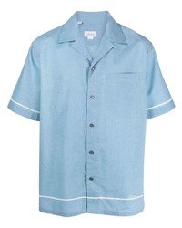 Мужская голубая рубашка с коротким рукавом от Brioni