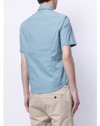 Мужская голубая рубашка с коротким рукавом от BOSS