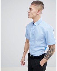 Мужская голубая рубашка с коротким рукавом от Calvin Klein