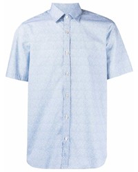 Мужская голубая рубашка с коротким рукавом от Canali