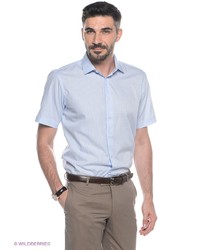 Мужская голубая рубашка с коротким рукавом от Conti Uomo