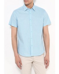 Мужская голубая рубашка с коротким рукавом от Deblasio