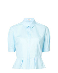 Женская голубая рубашка с коротким рукавом от DELPOZO