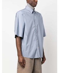 Мужская голубая рубашка с коротким рукавом от Acne Studios