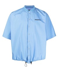 Мужская голубая рубашка с коротким рукавом от DSQUARED2