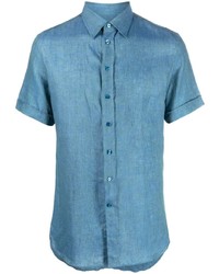 Мужская голубая рубашка с коротким рукавом от Etro