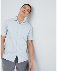 Мужская голубая рубашка с коротким рукавом от FoR