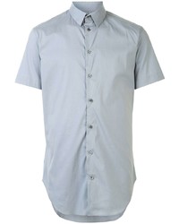 Мужская голубая рубашка с коротким рукавом от Giorgio Armani
